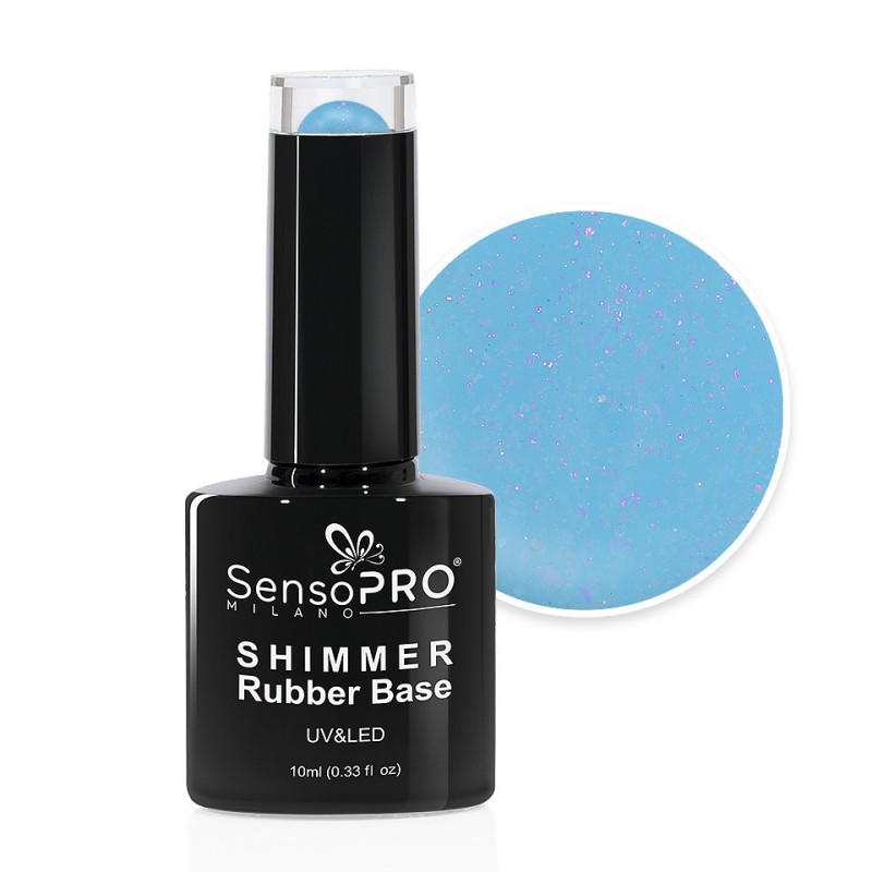 Set 2 x Shimmer Rubber Base SensoPRO Milano, 22 Blueberry Ice, 10 ml