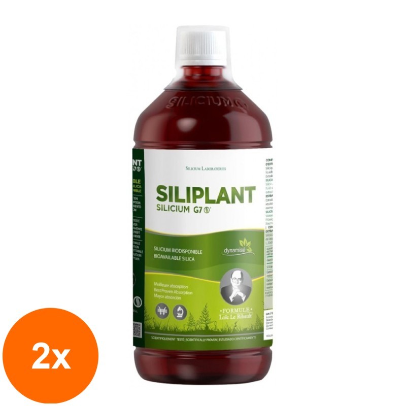 Set 2 x Siliciu Organic Extras din Planta Coada-calului, 1000 ml, G7 Siliplant