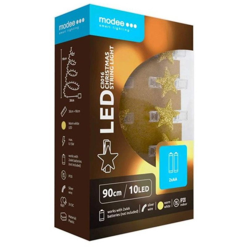 Set 2 x Sir de Lumini Led, pentru Craciun, Modee, cu Baterii
