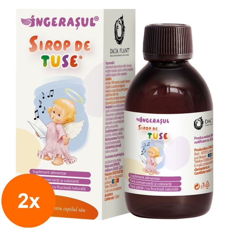 Set 2 x Sirop de Tuse Ingerasul, 200 ml, Dacia Plant