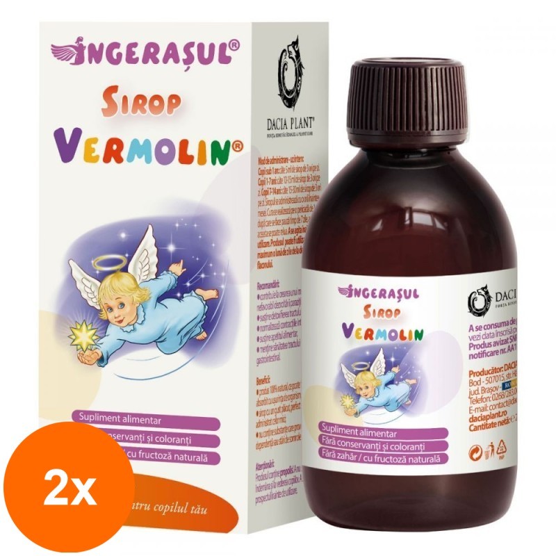 Set 2 x Sirop Vermolin Ingerasul, 200 ml, Dacia Plant
