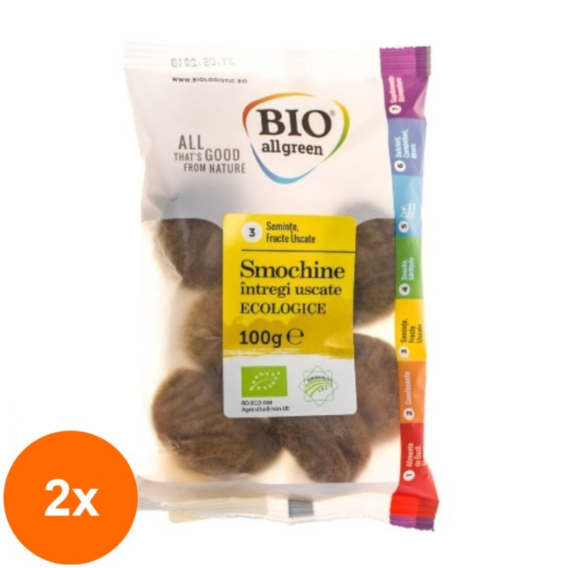 Set 2 x Smochine Uscate Intregi Eco, Bio All Green, 100 g