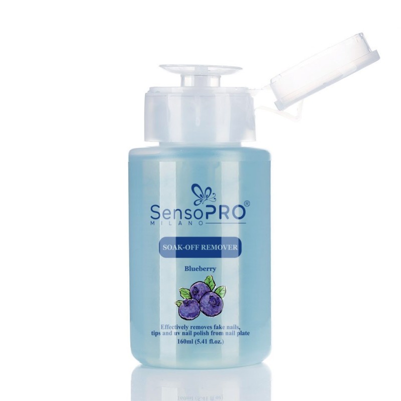 Set 2 x Soak Off Remover SensoPRO Milano Blueberry, Indepartare Gel, Oja Semipermanenta, Tipsuri, 160 ml