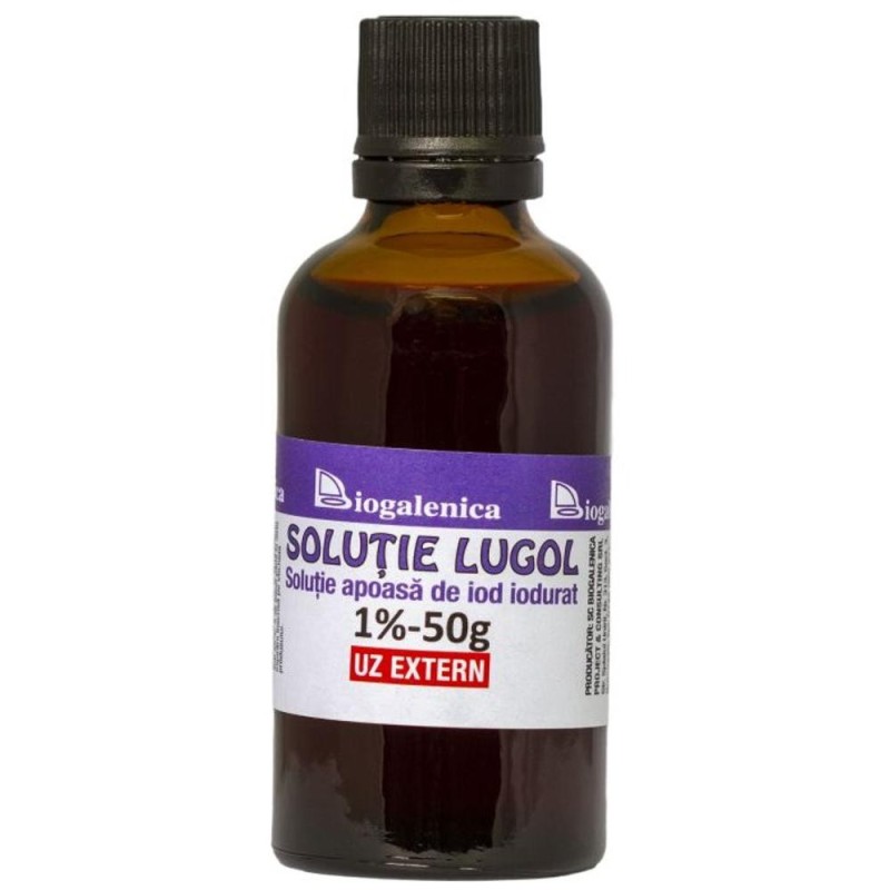 Set 2 x Solutie Antiseptica Lugol 1%, pentru Dezinfectare Rani, 50 ml