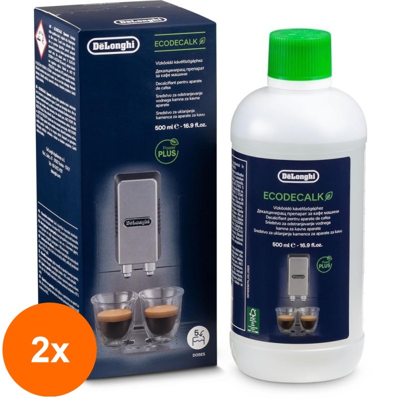 Set 2 x Solutie Decalcifiere Anticalcar Delonghi Ecodecalk DLSC500, 500 ml