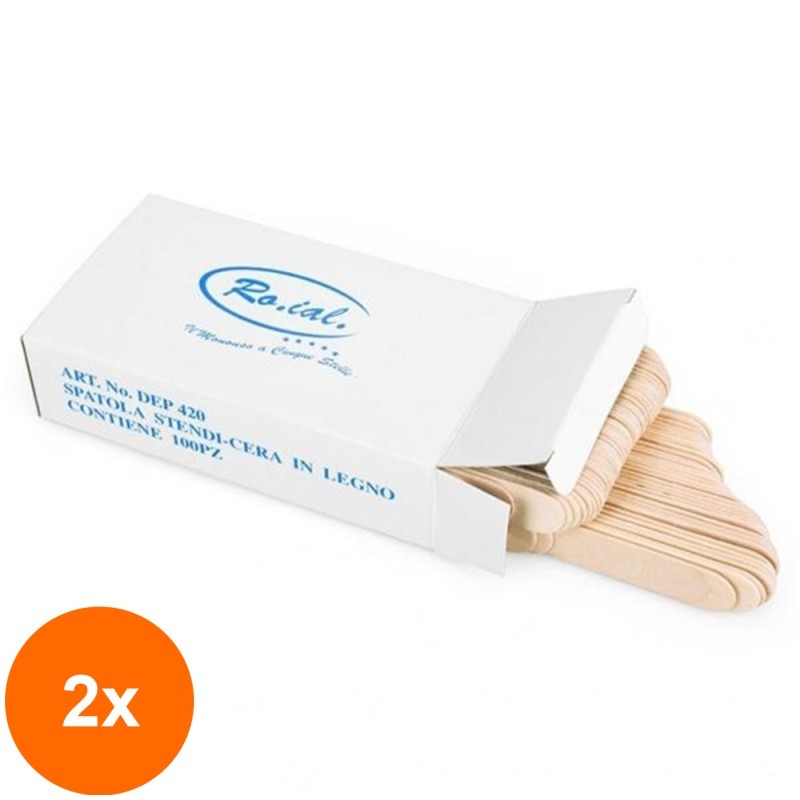 Set 2 x Spatule din Lemn Roial, 100 Bucati
