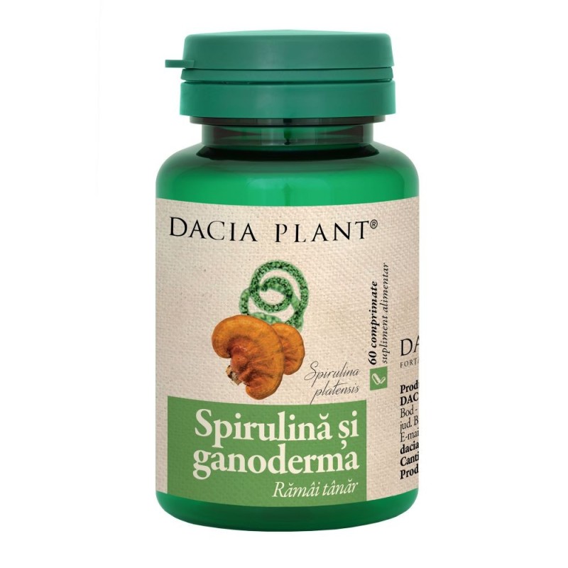 Set 2 x Spirulina si Ganoderma, 60 Comprimate, Dacia Plant