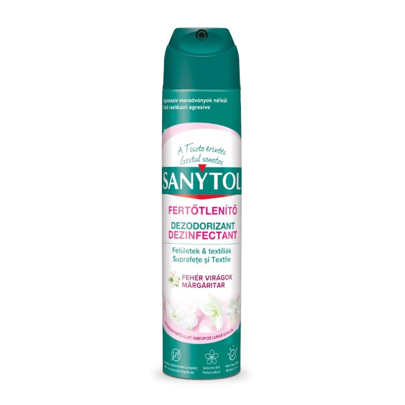 Set 2 x Spray Dezinfectant Multisuprafete & Textile Sanytol Flori Albe / Margaritar 300 ml