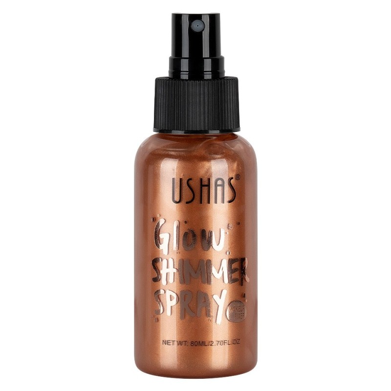 Set 2 x Spray Fixare Machiaj Ushas Glow Shimmer Spray 04, 80 ml