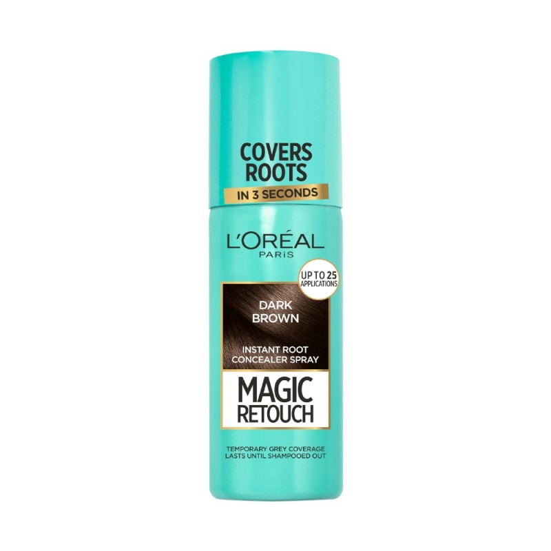 Set 2 x Spray Instant L'Oreal Paris Magic Retouch pentru Camuflarea Radacinilor Crescute, 2 Saten inchis, 75 ml