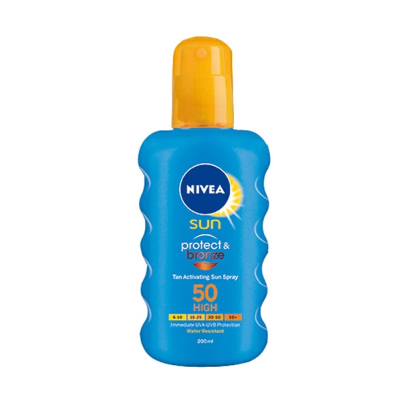Set 2 x Spray Protectie Solara si Bronzare Nivea Sun Protect&Bronze SPF50, 200 ml