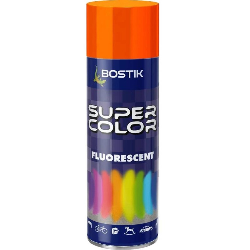Set 2 x Spray Vopsea Fluorescent, Rosu Orange, Bostik, 400 ml