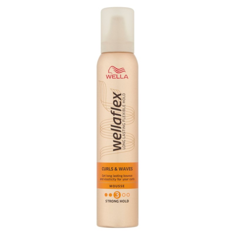 Set 2 x Spuma de Par pentru Fixare Medie Wella Wellaflex Curls & Waves 3, 200 ml