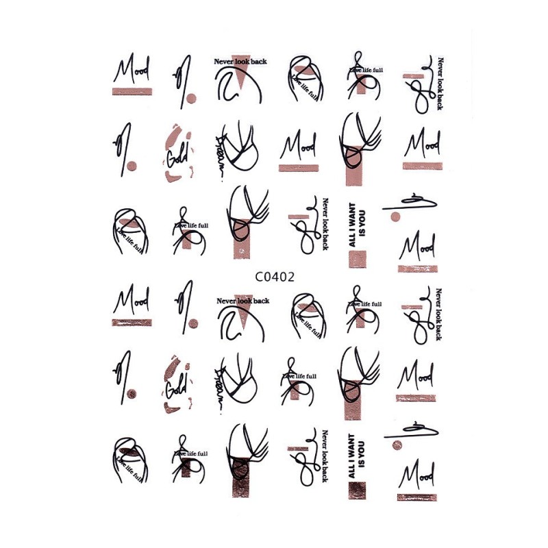 Set 2 x Stickere Unghii SensoPRO Milano, Rose Girl C0402