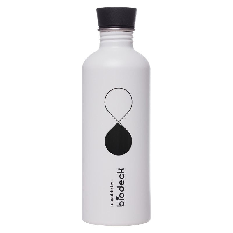 Set 2 x Sticla Otel, Reutilizabila, Biodeck, Alba, 500 ml