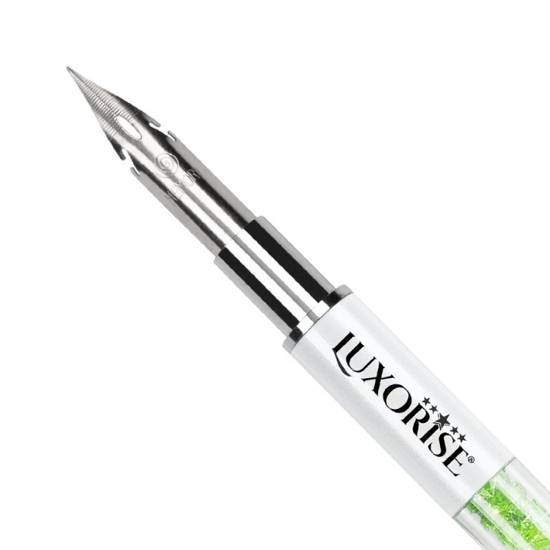 Set 2 x Stilou Nail Art Pictura Unghii cu Penita si 5 Punctatoare, Luxorise Crystal Green