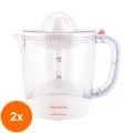 Set 2 x Storcator de Citrice Daewoo UltraLine DJ20U, Putere 40 W, 1 L, 2 Conuri Stoarcere, 2 Filtre Ajustabile, Alb