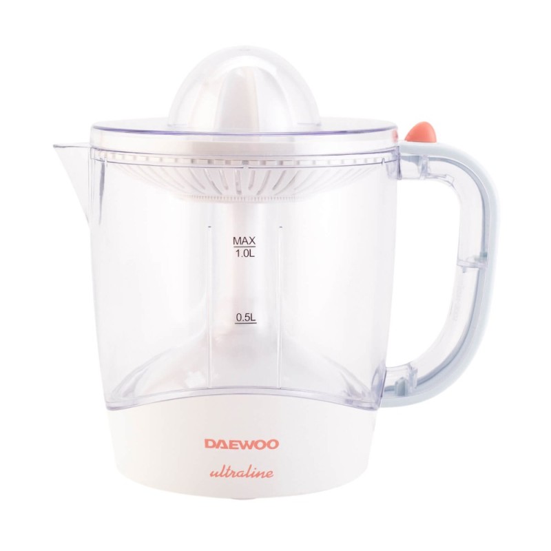 Set 2 x Storcator de Citrice Daewoo UltraLine DJ20U, Putere 40 W, 1 L, 2 Conuri Stoarcere, 2 Filtre Ajustabile, Alb