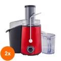 Set 2 x Storcator Fructe si Legume Daewoo DPJ225R, 1000 W, 2 Viteze, Iluminare LED, Picioruse de Cauciuc, Rosu