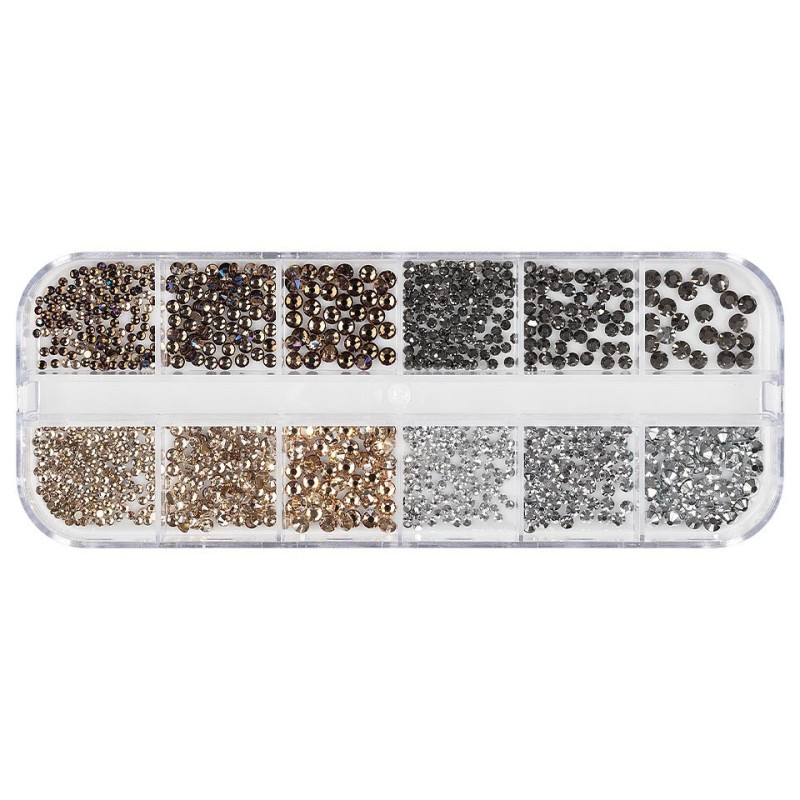 Set 2 x Strasuri Unghii Luxorise, Crystal Look, 12 Modele