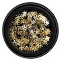 Set 2 x Strasuri Unghii Luxorise, Gold Snowflakes