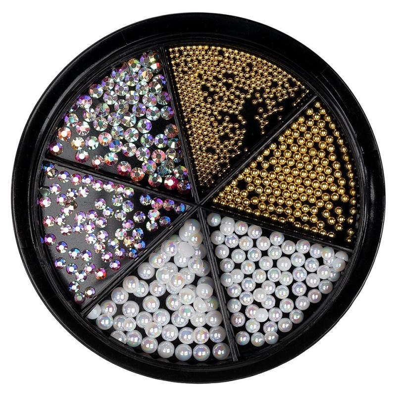 Set 2 x Strasuri Unghii Luxorise, Royal Gold & Silver, 6 Modele