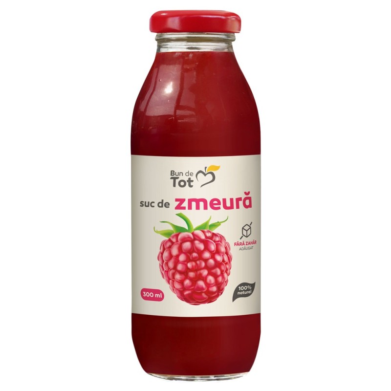 Set 2 x Suc de Zmeura fara Zahar, 300 ml, Bun de Tot