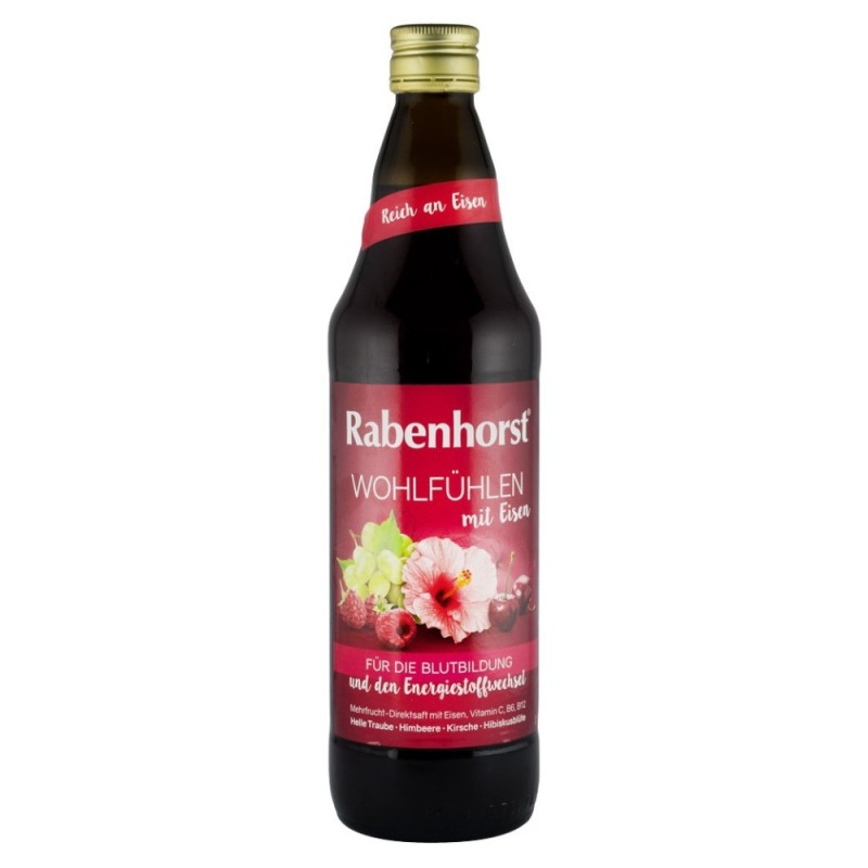 Set 2 x Suc din Fructe cu Flori de Hibiscus si Fier, Rabenhorst Stare de Bine, 0.75 l
