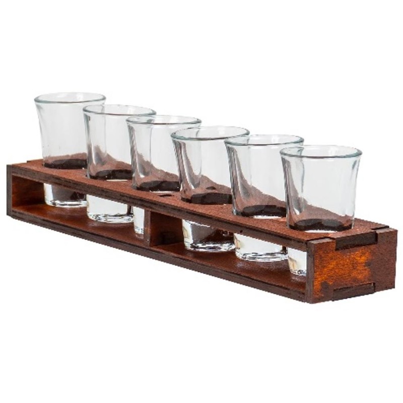Set 2 x Suport Dreptunghiular cu 6 Pahare pentru Tuica, Zilan