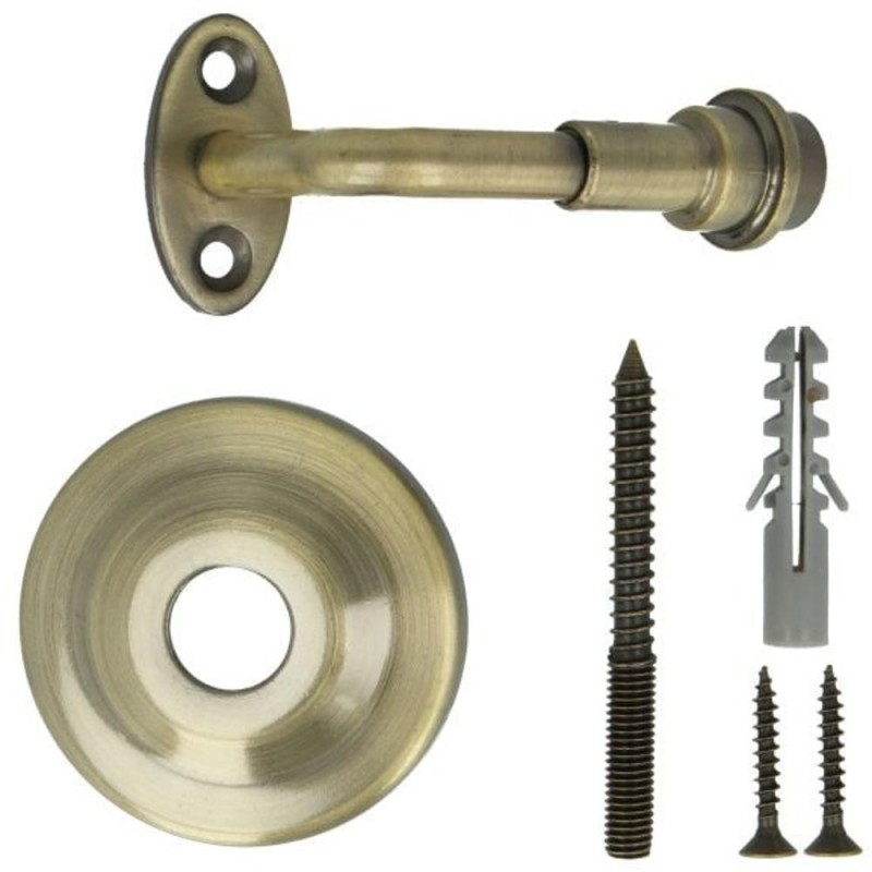 Set 2 x Suport Mana Curenta din Lemn, Fi70 x 74.5 mm, Finisaj Antic Auriu