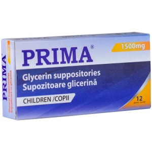 Prima Set 2 x Supozitoare Glicerina Copii, 1500 Mg, 12 Supozitoare