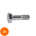 Set 2 x Surub Cap Hexagonal Partial Filetat Pas Fin 960 Otel Gr.10-M 18 x 1.50 x 100