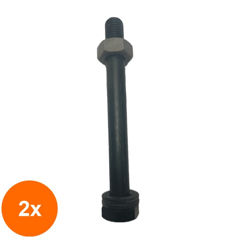 Set 2 x Surub, Piulita si 2 Saibe Otel-M16 x 80