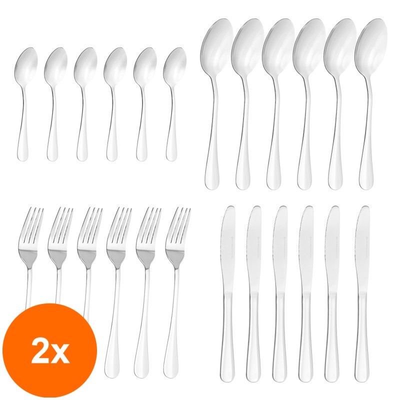 Set 2 x Tacamuri din Inox 24 Piese Grunberg Gr134