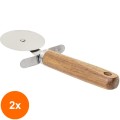 Set 2 x Taietor Pizza, Manere din Lemn, Lungime 20.5 cm
