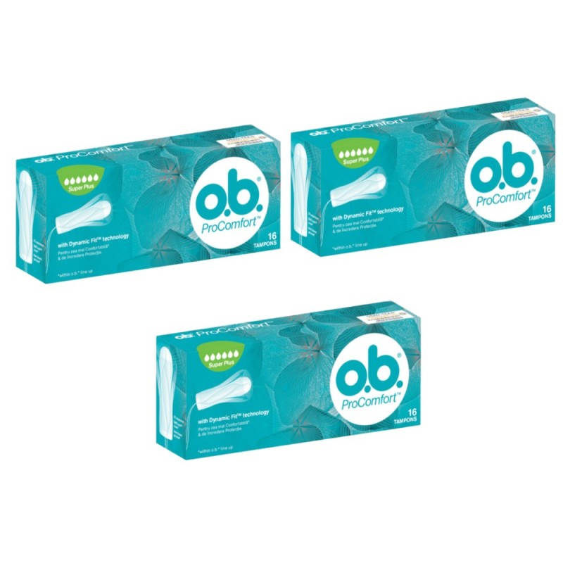 Set 2 x Tampoane OB Procomfort, 16 Bucati / Cutie, 3 Cutii