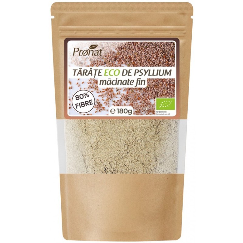 Set 2 x Tarate BIO de Psyllium Macinate Fin, 180 g, Pronat