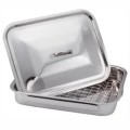 Set 2 x Tava din Inox cu Capac si Raft, 35 x 26 cm, Perfect Home