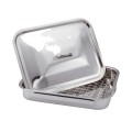 Set 2 x Tava din Inox, pentru Cuptor, cu Grill si Capac, 37 x 28 x 6 cm, Grunberg