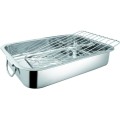 Set 2 x Tava pentru Cuptor, din Inox, cu Gratar, 27 x 21 x 5 cm, Grunberg