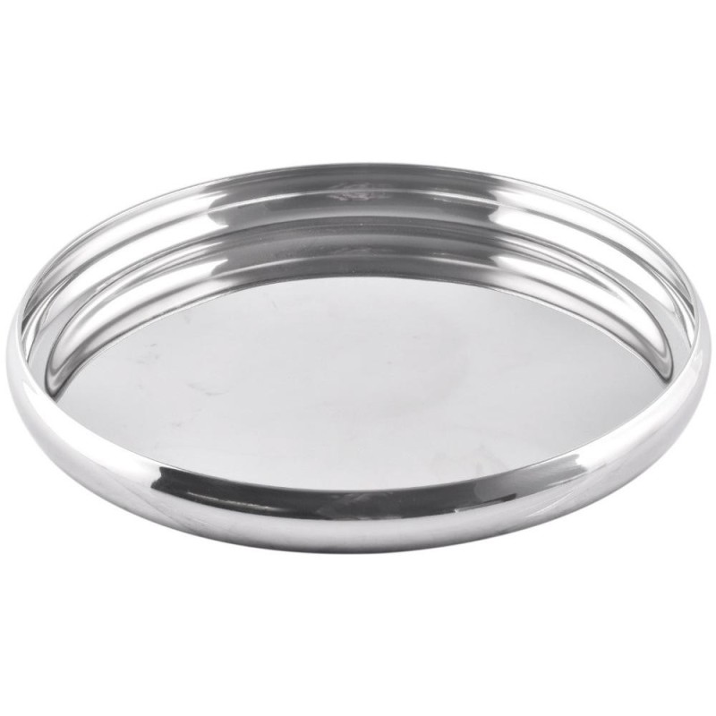 Set 2 x Tava Rotunda, din Inox , Diametru 33 x 3 cm, Grunberg