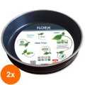 Set 2 x Tava Rotunda pentru Cuptor, din Teflon, Diametru 26 cm, Floria