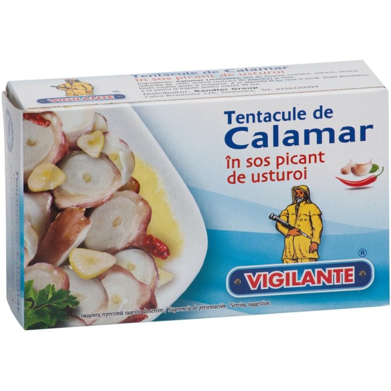 Set 2 x Tentacule de Calamar in Sos Picant de Usturoi, Vigilante, 115 g