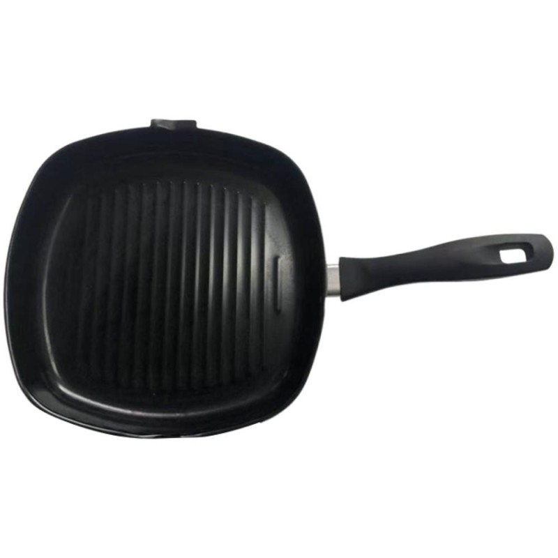 Set 2 x Tigaie pentru Gratar, Otel, Invelis Antiaderent, 24 x 24 cm, Neagra, Grunberg