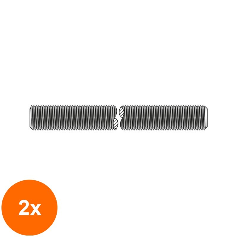 Set 2 x Tija Filetata 1m DIN 975 Plastic -M8 0975781S