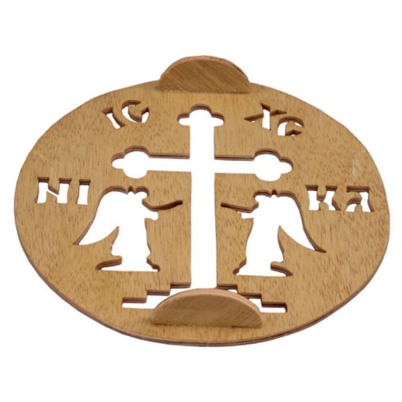 Set 2 x Tipar din Lemn Traforat Cruce si Ingeri