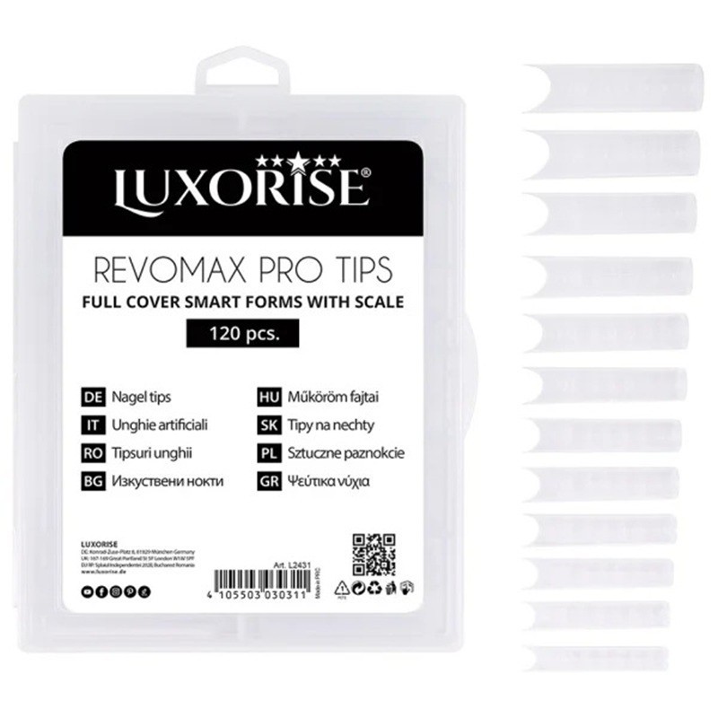 Set 2 x Tipsuri Reutilizabile Polygel Revomax Pro Tips, Full Cover Form, Luxorise