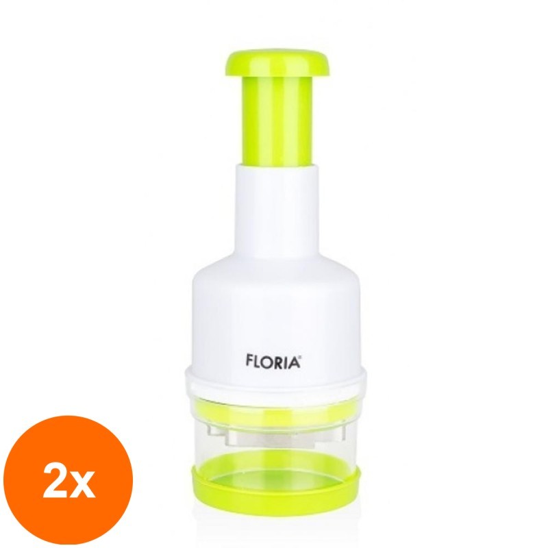 Set 2 x Tocator Manual pentru Legume, 23 x 9 cm, Alb-Verde