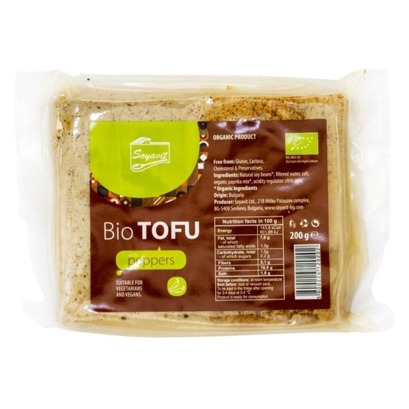 Set 2 x Tofu BIO cu Ardei, 200 g, Soyavit