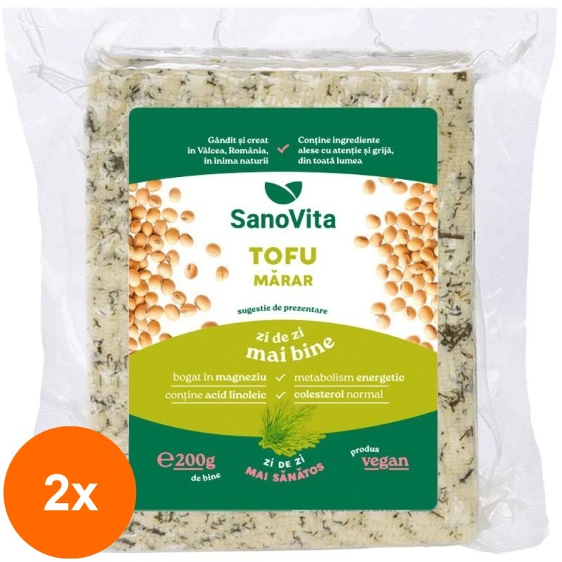 Set 2 x Tofu cu Marar Sterilizat, Sanovita, 200 g